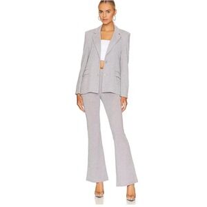 Beach Riot Wm S Shanna Pant Paris Blazer Set Silver Shimmer Flare Metal Stretch